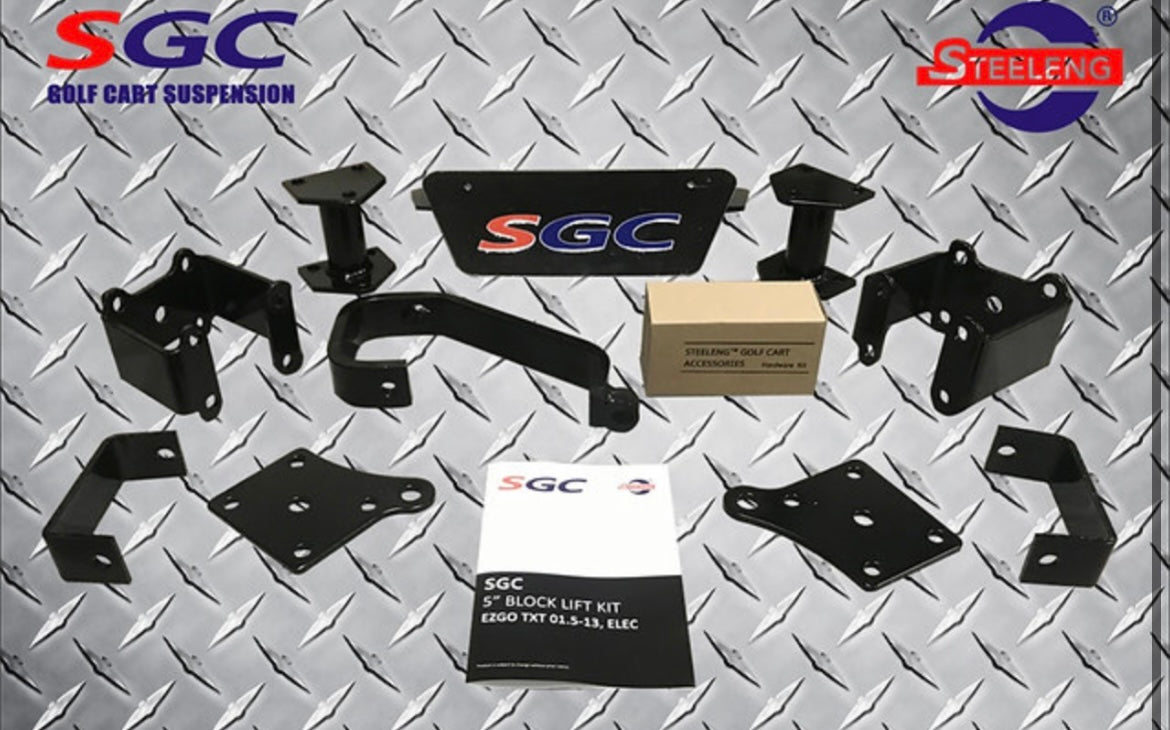 SGC 5" BLOCK LIFT KIT FOR EZGO TXT/PDS (2001.5-2013) ELECTRIC GOLF CART
