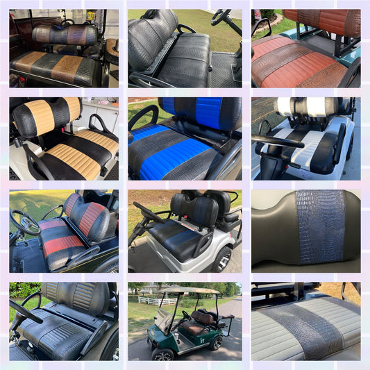 FRONT SEAT COVER ONLY STAPLE ON SEAT COVERS--VARIOUS COLORS AND CARTS