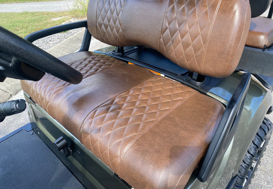 Front seat covers only diamond stitch *Club Car, Precedent, DS, EZGO, Yamaha,ICON,TEKO,Evolution*