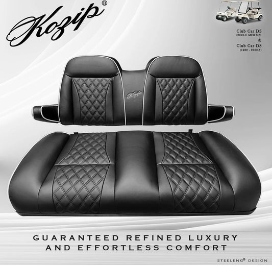 'KOZIP' CLUB CAR DS GOLF CART FRONT SEAT/BACKREST CUSHION SET (BLACK)